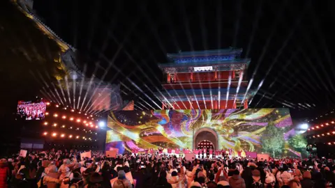 Getty Images The 2026 Beijing New Year Countdown celebration at the Juyongguan Great Wall on December 31, 2025 in Beijing, China.
